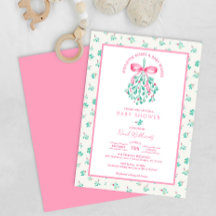 Mistletoe Kisses Rosa Baby Shower for Girl