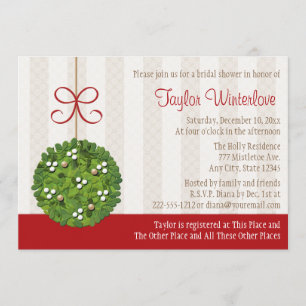 Mistletoe Kissing Boll Möhippa Inbjudningar