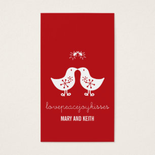 Mistletoe Kissing Chicks Helgdag Gift Märkre Visitkort