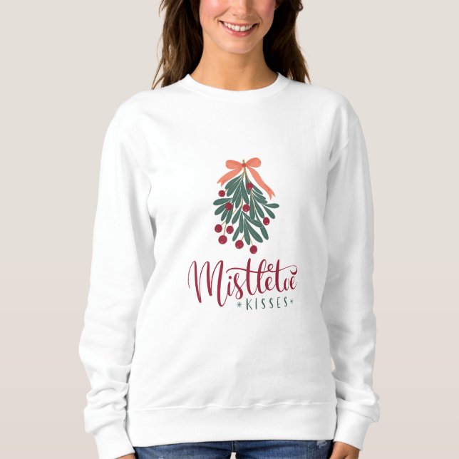 Mistletoe kysses Helgdag och jul T Shirt (Framsida)