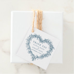 Mistletoe line art blue bröllop tack gåvor etiketter