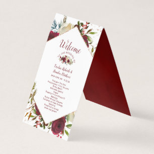 Mistletoe Manor Blommigt Bröllop Ceremony-programm Kort