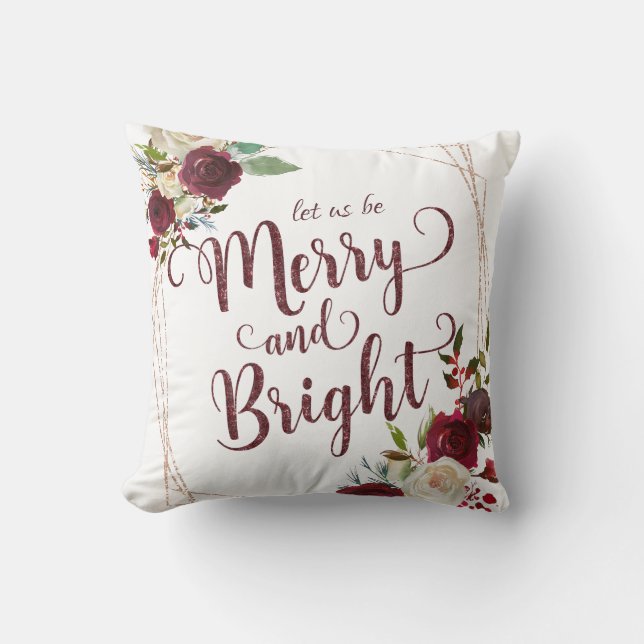 Mistletoe Manor Blommigt Låt oss vara Merry och Br Kudde (Framsida)