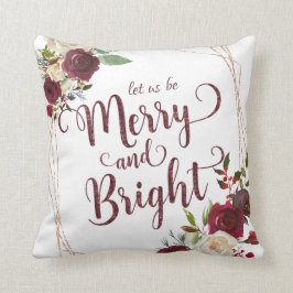Mistletoe Manor Blommigt Låt oss vara Merry och Br Kudde