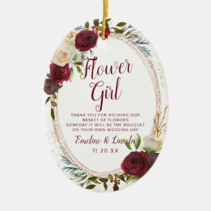 Mistletoe Manor-Blommigten till Flower Girl Quote Julgransprydnad Keramik