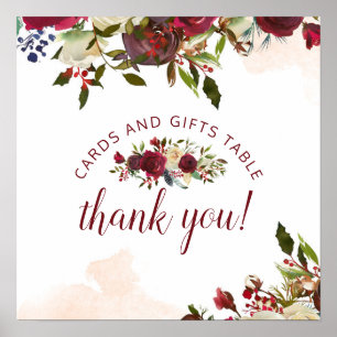 Mistletoe Manor Cards & Gifts Bröllop Bord-tecken Poster