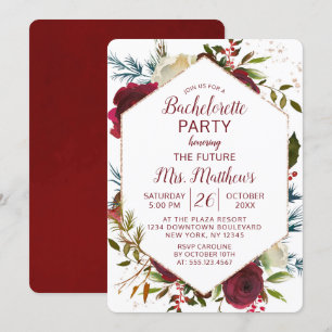 Mistletoe Manor Hexagon Ram Bachelorette Party Inbjudningar