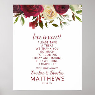 Mistletoe Manor Kärlek är Sweet Treat Bröllop Sign Poster