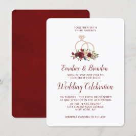 Mistletoe Manor Ro Guld Gnistra Ringar Bröllop Inbjudningar