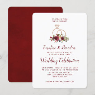 Mistletoe Manor Ro Guld Gnistra Ringar Bröllop Inbjudningar