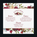 Mistletoe Manor Watercolor Winter Square - middag Meny<br><div class="desc">Mistletoe Manor Watercolor Lush Winter Ro design med handmålade Blommigtar, Holly Berry Löv, Gräs Sprig Foliage. Colorful Marsala, Vin Merlot Red, Burgundy, Ivory Cream och Grönt. Med Chic Typografi, Typsnitt och Guld, Ro, geometrisk rektangel för Elegant av Ram-Bröllop, Bord Dekorkvadratmeny för Glittren fetter, -kvadratmeny för fetter! ~ Kolla min butik...</div>