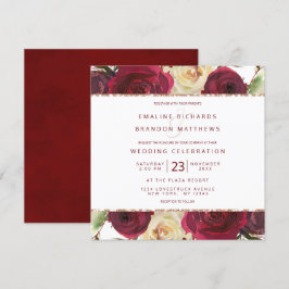 Mistletoe Manor Watercolor Winter Wedding Square Inbjudningar