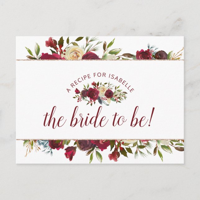 Mistletoe Manor Winter Bride to be Recept Card Meddelande Vykort (Framsida)