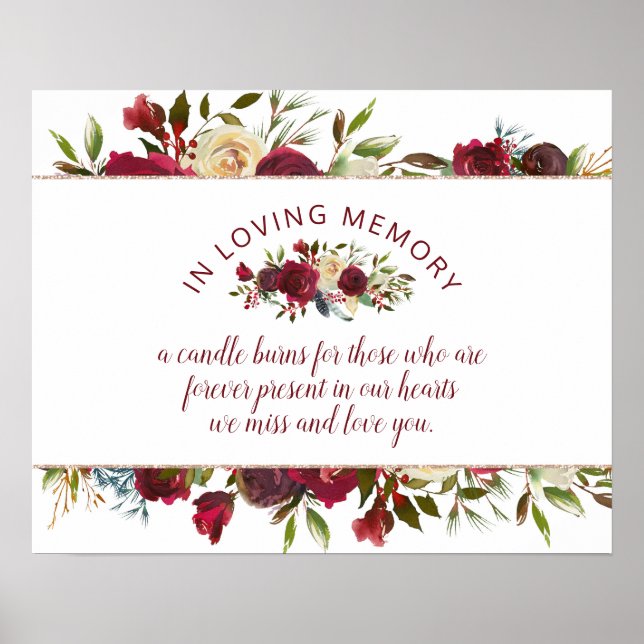 Mistletoe Manor Winter in Loving Memory Sign Poster (Framsidan)
