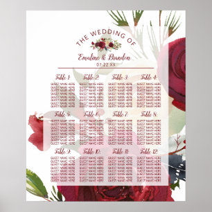 Mistletoe Manor Winter Wedding Bord Sittdiagram Poster