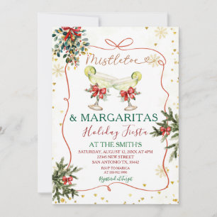 Mistletoe Margaritas Hand plockade Helgdag Fiesta Inbjudningar