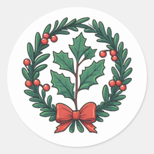Mistletoe med Bow Runt Klistermärke
