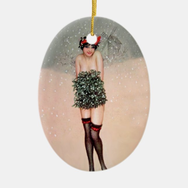 Mistletoe Miss Julgransprydnad Keramik (Framsidan)