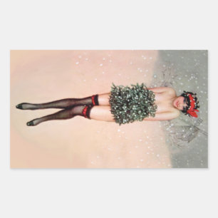 Mistletoe Miss Rektangulärt Klistermärke