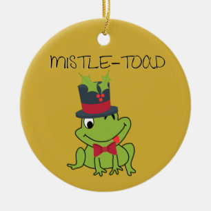 Mistletoe ’Mistle-Toad’ Funny Ornament