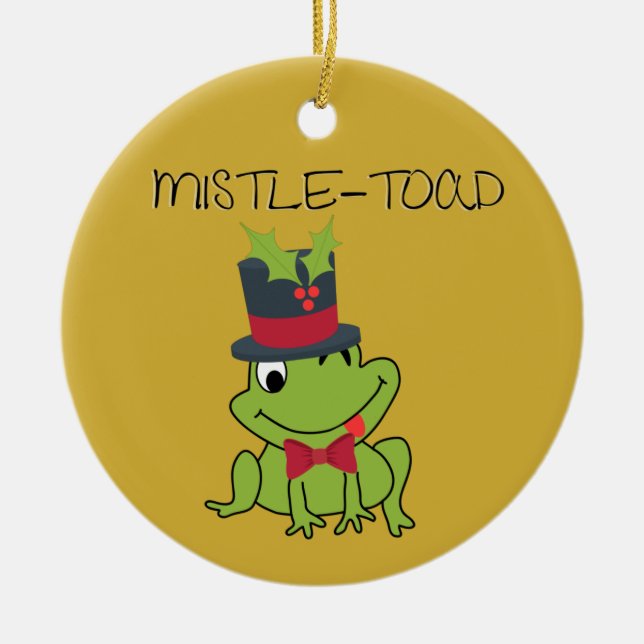 Mistletoe ’Mistle-Toad’ Funny Ornament (Framsidan)
