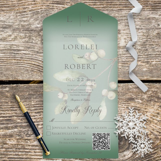 Mistletoe Modern Gräs Grönt QR-kod (Skapare uppladdad)