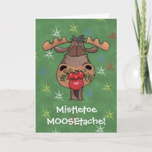 Mistletoe MOOSEtache Helgkort