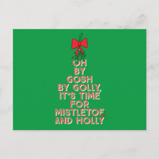 Mistletoe och Holly Vykort