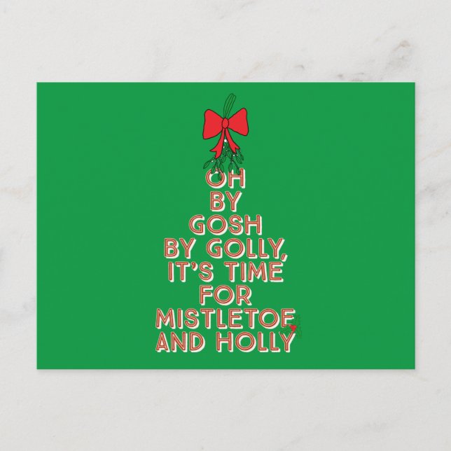 Mistletoe och Holly Vykort (Framsida)