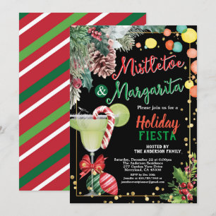 Mistletoe och Margarita Julcocktail party Inbjudningar