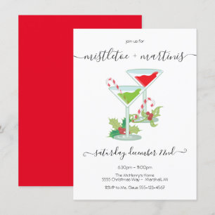 Mistletoe och Martinis Helgdag cocktail Party Inbjudningar