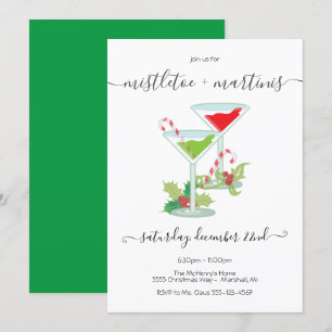 Mistletoe och Martinis Helgdag cocktail Party Inbjudningar