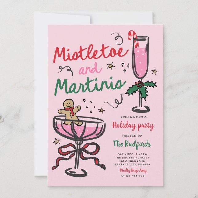 Mistletoe och Martinis-Julfesten Inbjudningar (Framsida)