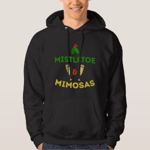 Mistletoe och Mimosas Humor Kvinnors julhei Hoodie