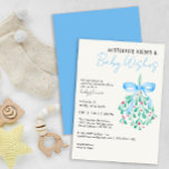 Mistletoe-paket med Joy Baby Shower Inbjudan<br><div class="desc">Fira lite glädje med den här charmerande babyduschinbjudan med en vattenfärgsmistel som är bunden av en mjuk blå båge. Den moderna layouten och vintern gör det idealiskt för en dusch eller ett firande med helgdag som tema i pojke. Anpassa med händelseinformation och samordna objekt från samlingen Mistletoe jul Baby Shower....</div>