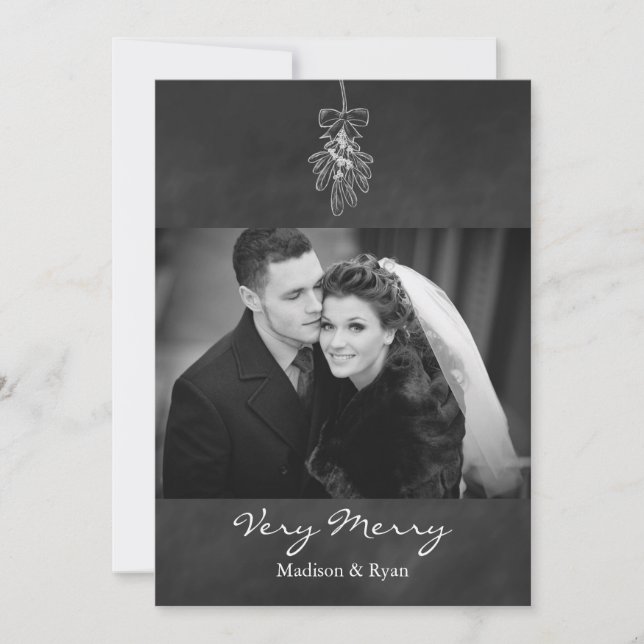 Mistletoe Photo Helgdag Card Julkort (Framsida)