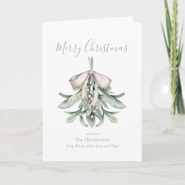 Mistletoe Posy-jul Helgkort (Framsida)