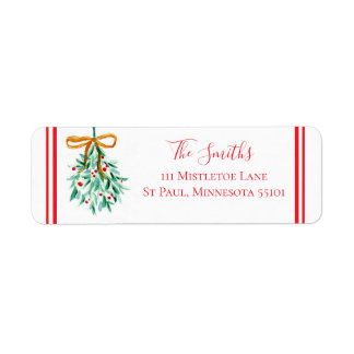 Mistletoe Return Address Labels Returadress Etikett