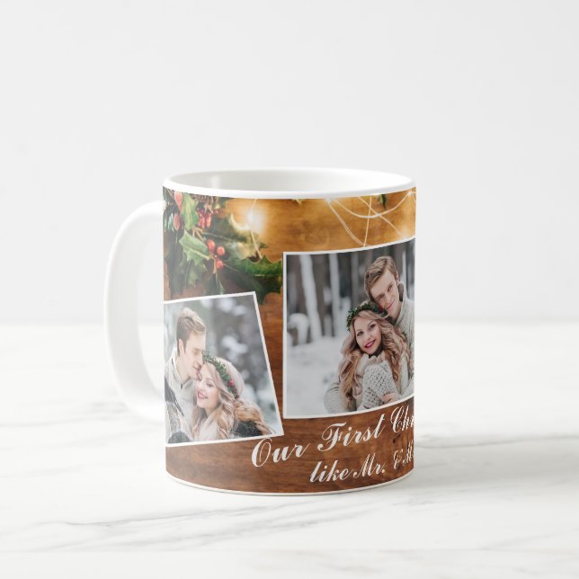 Mistletoe Rustic Wood-Helgdagar Kaffemugg (Framsida vänster)
