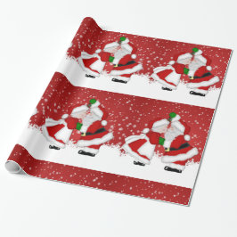 Mistletoe Santa Wrapping Papper Presentpapper