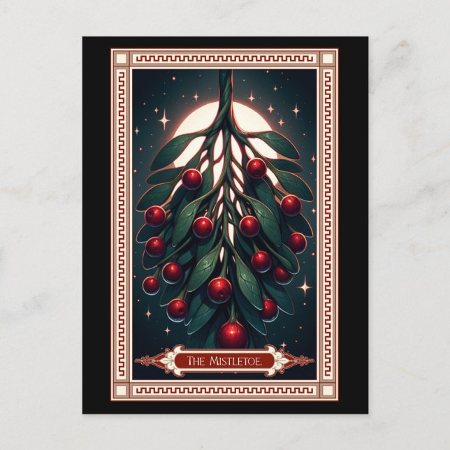 Mistletoe Tarot Card Vykort (Framsida)