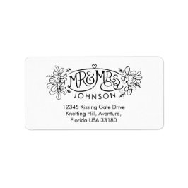 Mistletoe teckning besvarade adressetiketter