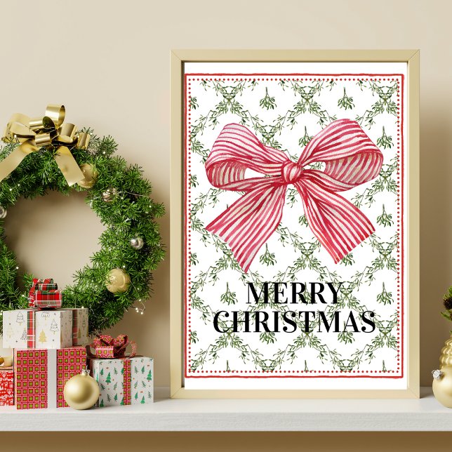 Mistletoe Trellis Red Bow Art Poster (Skapare uppladdad)