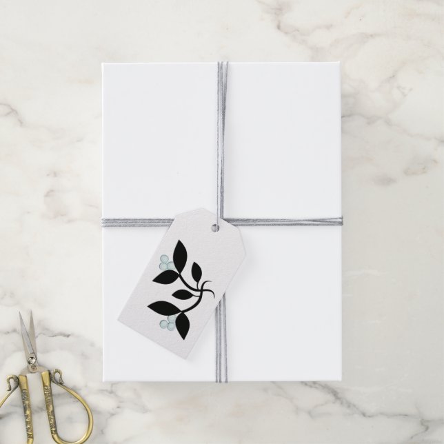 Mistletoe White Presentetikett (Med Snöre)