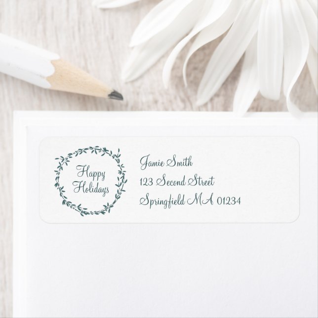 Mistletoe with Personalized Message Returadress Etikett (Insitu)