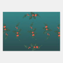 Mistletoe Wrapping Papper Flat Lakan set av 3