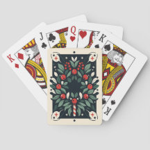 Mistletoe Wreath Christmas Poker Cards