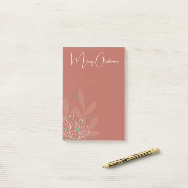 Mistletoe xmas trendy hand drawn design post-it block (På skrivbordet)