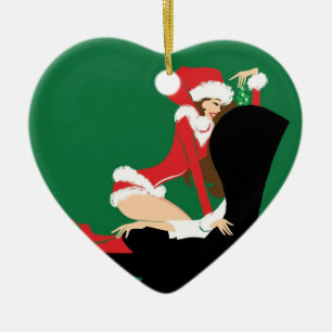 Mistletoehjärtaprydnad Julgransprydnad Keramik