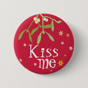 Mistletoen kysser mig knäppas/emblem knapp